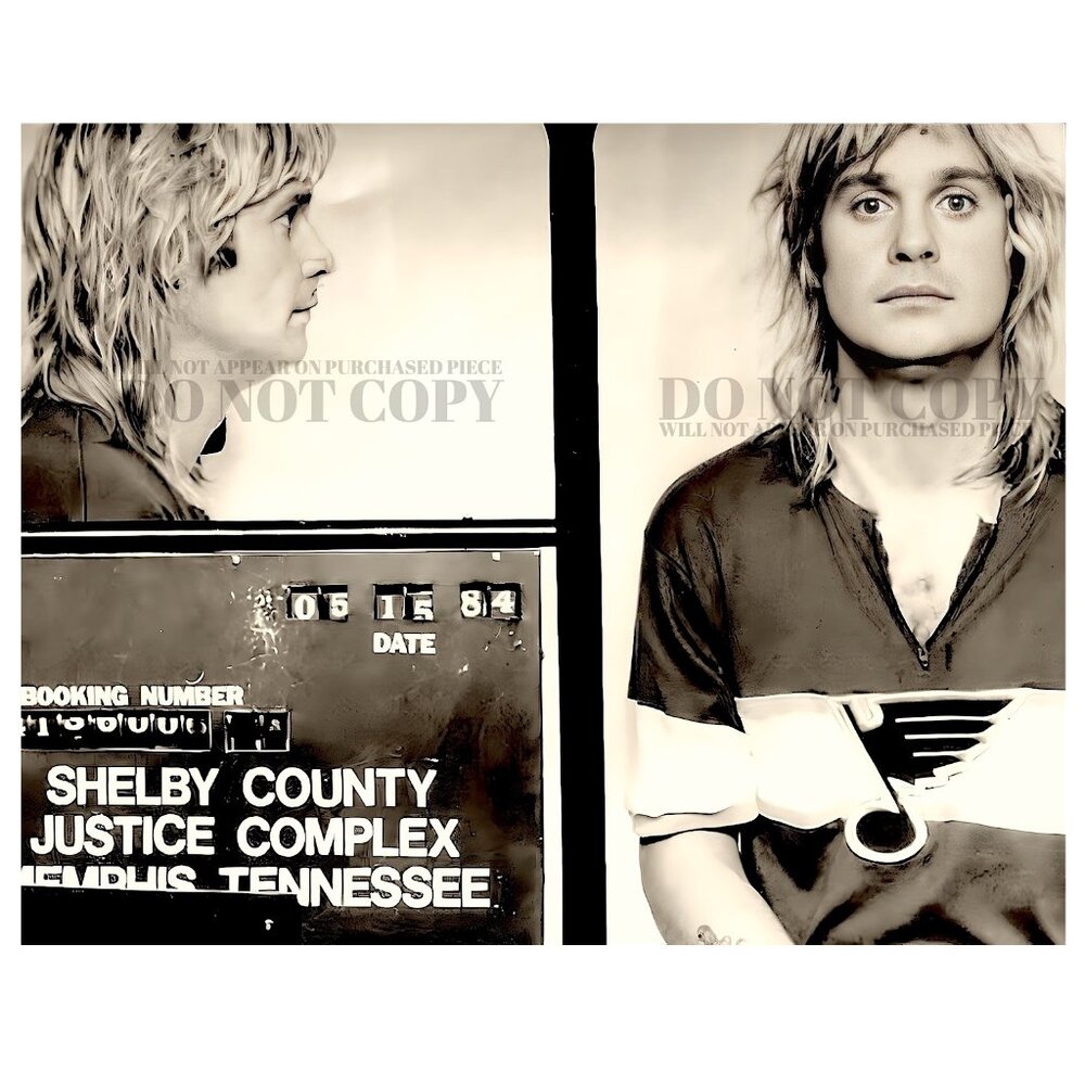 Ozzy Osbourne Mugshot Photograph 11 X 14 - RARE 1984 Mug Shot Print - Poster Art